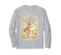 Cottage Core Easter Bunny Coquette Cute Vintage Bow Soft Long Sleeve T-Shirt
