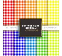 Cottage core Gingham scrapbook paper Part Two: Double-Sided Decorative Craft Papers for JunkJournals, Wrapping, Card Making, Mixed Media & More