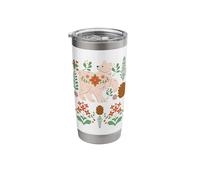 Cottage Core Nordic Winter Bear Pinecone and Nature Stainless Steel Insulated Tumbler