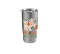 Cottage Core Nordic Winter Bear Pinecone and Nature Stainless Steel Insulated Tumbler