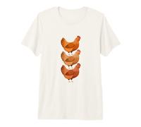 Cottage core Stacked Chicken Retro Farmhouse Style Hen Premium T-Shirt