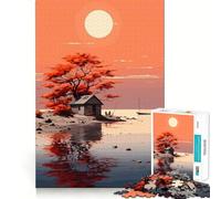 Cottage Core Sunset Jigsaw Puzzles 1000 Pieces for Adults Brain Exercise, Decompress, Family Game, Home Art (38x52cm)