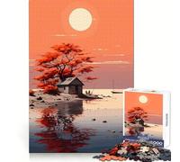 Cottage Core Sunset Jigsaw Puzzles 1000 Pieces for Adults Brain Exercise, Decompress, Family Game, Home Art (38x52cm)