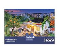 Cottage Courtyard Jigsaw Puzzles Puzzles for Adults Kids. 1000 Piece Homecooked Feast Impossible Challenge Toy Educational Games Home Decoration for Educational Games Gifts 38x26cm/1000pcs