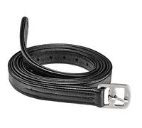 Cottage Craft Stirrup Leathers - Set of 2 Horse Non Stretch Leather Stirrups with a Stainless Steel Buckle - Black, Size 48"