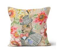 Cottage Floral Hare 45cm x 45cm Double Sided Cushion Claire Louise Multi 45cm x 45cm