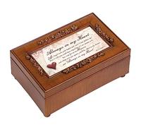 Cottage Garden Always in My Heart Woodgrain Embossed Rose Petite Music Box Plays Wind Beneath My Wings