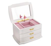 Cottage Garden Ballerina White 9.8 x 6.7 MDF Wood and Velvet Musical Jewelry Keepsake Box Plays Tune Swan Lake