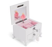 Cottage Garden Ballerina Wood Musical Jewelry Box Plays Tune, 6 inch, Wood