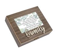 Cottage Garden Bless My Family Rustic Woodgrain Musical Box Plays Tune Friend in Jesus