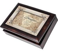 Cottage Garden Daughter Burlwood With Silver Inlay Italian Style Music Box / Jewelry Box Plays Light Up My Life