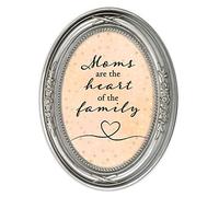 Cottage Garden Moms Are The Heart Of The Family Silver 5 x 7 Oval Shaped Wall And Tabletop Photo Frame