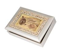 Cottage Garden Music Box - 50Th Anniversary Plays Unchained Melody With Ornate Champaign Silver Finish