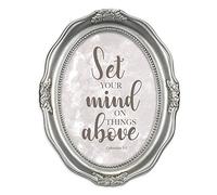 Cottage Garden Set Your Mind Above Brushed Silver Wavy 5 x 7 Oval Table and Wall Photo Frame