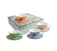 Cottage Garden Windsor Teacups and Saucers Set, Multi-Colour