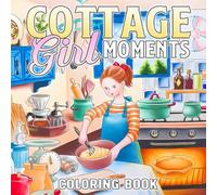 Cottage Girl Moments Coloring Book: Charming Rustic Life Coloring Pages with Soft Retro Illustrations and Peaceful Scene Designs for Adults and Teens