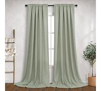 Cottage Home Decor for Living Room,Sage Green Curtains 108 Inches Long for Dining Room 2 Panels Set Rod Pocket Light Filtering Energy Efficient Semi Sheer Linen Curtain for Patio Doors 9 FT Tall
