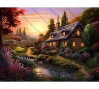 Cottage in A Country Setting with A Stream Running Through It Jigsaw Puzzles for Adults and Educational Games Colorful Puzzles for Home Decoration_300pcs