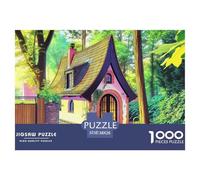 Cottage in Forest Jigsaw Puzzles Puzzle for Adults Kids. 1000 Pieces Pink Pathway Whimsical Challenge Toy Educational Games Home Decoration for Adults& Kids Age 14 Years Up 38x26cm/1000pcs