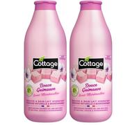 Cottage Marshmallow 2 in 1 Shower & Bath Milk Body Wash with Natural Ingredients & Vitamin E for Softer, Smoother & Moisturising Skin | pH Neutral Body Cleanser Shower gel for Women, 750ml (Pack of 2)