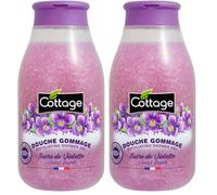 Cottage Natural Exfoliating Body Scrub Shower Gel with Violet Sugar Fragrance to Remove Dead Skin Cells | Gently Exfoliates, Smoothes, & Softens the Skin| pH Neutral Body Cleanser Body Wash, 270ml