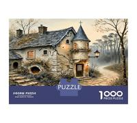 Cottage Path Wood 1000 Piece Classic Jigsaw Puzzle Storybook Hamlet Vibe Jigsaw Puzzle Bundle Sturdy Cardboard DIY Fun Challenging Family Game Beautiful Decor Kids 70x50cm/1000pc