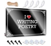 Cottage Pool Wall Art - I Love Writing Poetry Fun Rustic Wall Hanging(20X30CM)