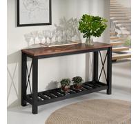 Mercers Furniture Cottage Black Painted Pine Console Table Sideboard Wooden With Storage Shelf 81H X 132W X 36D Cm