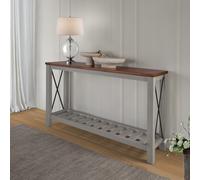 Mercers Furniture Cottage Grey Painted Pine Console Table Sideboard Wooden With Storage Shelf 81H X 132W X 36D Cm