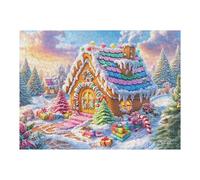 Cottage Snowy Forest Path 500 Pcs Jigsaw Puzzles Puzzles for Adults Teens Fun Family Game Team Building Stress Reducing Autumn Gift Durable Recycled Material 500 PCS