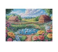 Cottage Stream Flower Forest Wild Nature Rural Beautiful 300 Piece Adult Jigsaw Puzzle Engaging Creative And Fun Perfect Pastime for Home And Hobbies 300 PCS（40x28cm）