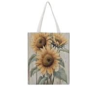 Cottage Sunflowers 03 Daily Must-Have Canvas Tote Bag, Reusable Eco-Friendly Shopping Grocery Bag, Casual Fashion Shoulder Handbag, Versatile Stylish Bag for Women Commute And Outdoor Activities, 38x4