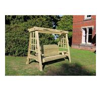 Cottage Swinging Seat Hammock- Sits 3, Min. Assembly Required Churnet Valley Garden Furniture Ltd Brown One Size