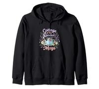 Cottage Tea Garden Days Floral Cozy Aesthetic Design Zip Hoodie