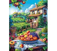 Cottage with Fruit Feast 300 Piece Pack Classic Jigsaw Puzzle Magical Accompany Fairy Tale Couple Puzzle Partners Ultra Difficult Wall Decor Easter New Year Gift Thick Paperboard 300 PCS
