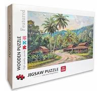 Cottage Wooden Jigsaw Puzzles 30x20in, Tree Jigsaw Puzzles 1000 Pieces for Adults with Box, Educational Challenging Game, Back Lettering Easy to Distinguish, Summer Gifts, Beautiful Decoration, X-6844