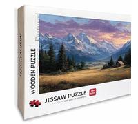 Cottage Wooden Jigsaw Puzzles 56x34in, Snow Mountain Jigsaw Puzzles 4000 Pieces for Adults with Box, Educational Challenging Game, Back Lettering Easy to Distinguish, Summer Gifts, Home Decor, T-8233