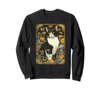 Cottagecore Aesthetic Cat Butterflies Flowers Garden Women Sweatshirt