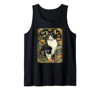 Cottagecore Aesthetic Cat Butterflies Flowers Garden Women Tank Top