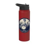 cottagecore Aesthetic Chicken with Banjo Guitar Mushroom Stainless Steel Insulated Water Bottle