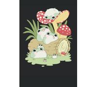 Cottagecore Aesthetic Frog Lying on Mushroom Cute Frog Lover: Lined Notebook / Journal Gift , 120 Pages , 6X9 ,Soft Cover , Matte Finish