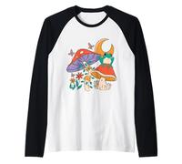 Cottagecore Aesthetic Frog Moon Mushroom Cute Frog Lover Raglan Baseball Tee
