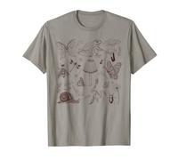 Cottagecore Aesthetic Frog Mushrooms Butterfly Snail Nature T-Shirt