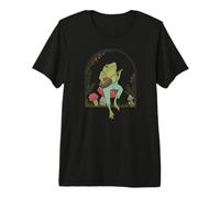 Cottagecore Aesthetic Frog Playing Banjo on Mushroom Cute Premium T-Shirt