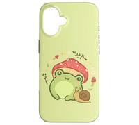 Cottagecore Aesthetic Frog Snail Cute Vintage Case for iPhone 16