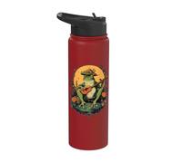 cottagecore Aesthetic Frog with Banjo Under Mushroom Stainless Steel Insulated Water Bottle
