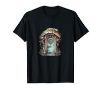 Cottagecore Aesthetic Mushroom House - Secret Fairy Door T-Shirt