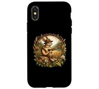 Cottagecore Aesthetic Rabbit Bunny Playing Guitar Musician Case for iPhone X/XS