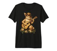 Cottagecore Aesthetic Rabbit Bunny Playing Guitar Musician Premium T-Shirt