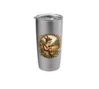Cottagecore Aesthetic Rabbit Bunny Playing Guitar Musician Stainless Steel Insulated Tumbler